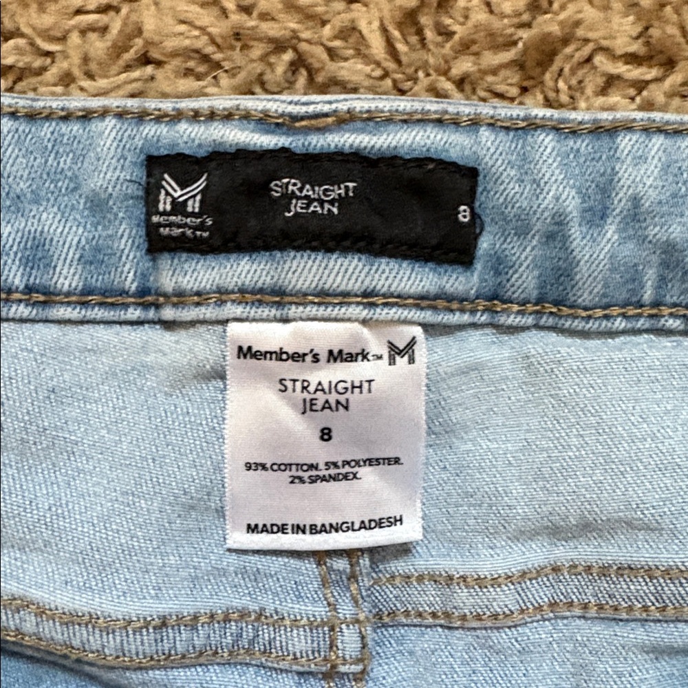 Members Mark Straight Jeans Size 8 - Picture 2 of 4